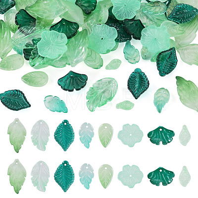 80Pcs 8 Styles Transparent Glass Pendants & Beads Sets DGLA-TA0001-63-1