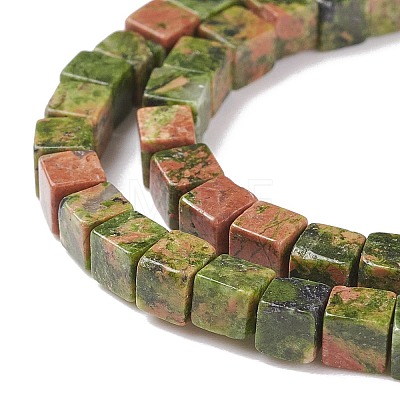 Natural Unakite Beads Strands X-G-F631-K19-1