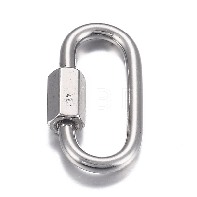 304 Stainless Steel Screw Carabiner Lock Charms STAS-H107-04A-1