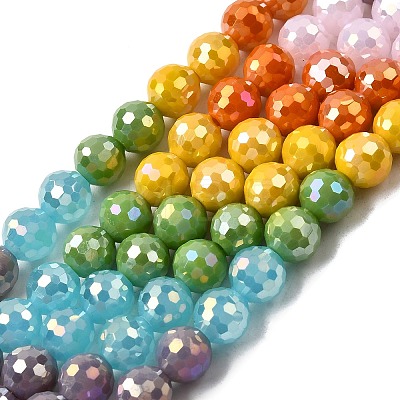Electroplate Glass Beads Strands EGLA-D300-06-8mm-10-1