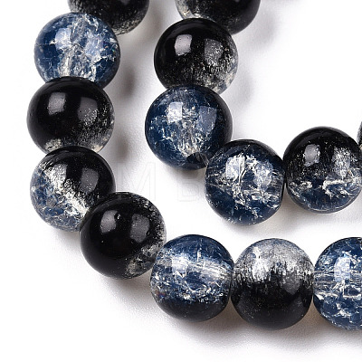 Transparent Crackle Baking Painted Glass Beads Strands DGLA-T003-01A-01-1