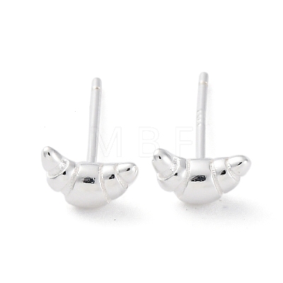 925 Sterling Silver Stud Earrings EJEW-R015-03S-1