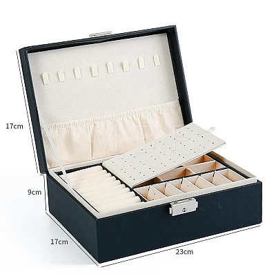 Imitation Leather Jewelry Storage Boxes PW-WG52370-04-1
