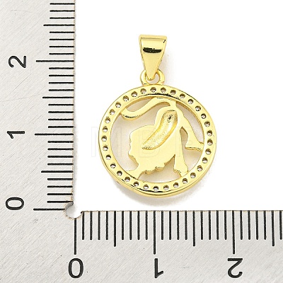 Brass Micro Pave Cubic Zirconia Pendants KK-K354-03G-06-1