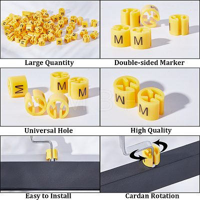 CRASPIRE 250Pcs Plastic Clothing Trouser Size M Markers KY-CP0001-09-1