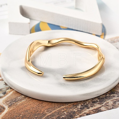 Brass Cuff Bangles BJEW-F482-05G-1