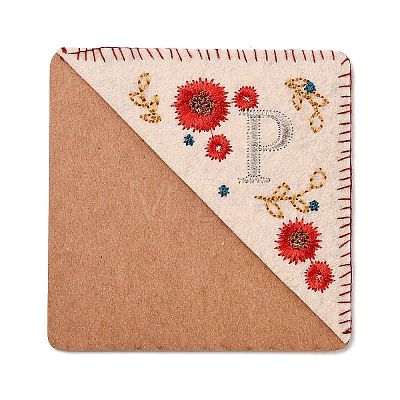 4Pcs Letter Personalized Hand Embroidered Corner Bookmarks JX587P-1