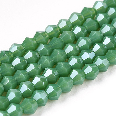 Opaque Solid Color Electroplate Glass Beads Strands LS-EGLA-A039-P2mm-A08-1