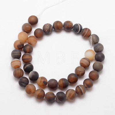 Natural Striped Agate/Banded Agate Bead Strands X-G-K166-12-8mm-04-1