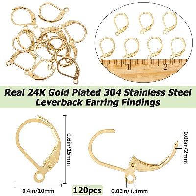 SOFPLATE 304 Stainless Steel Leverback Earring Findings STAS-SP0001-06B-1