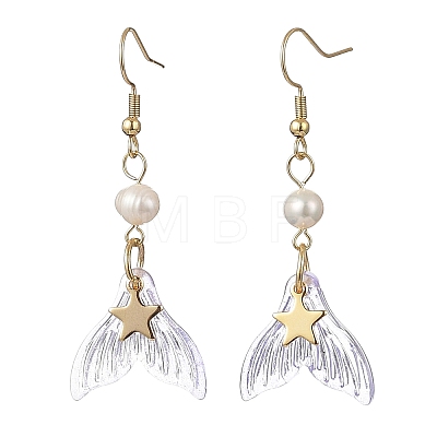 Glass Dangle Earrings EJEW-JE07309-1