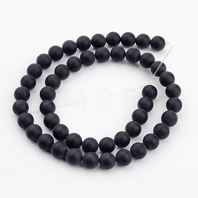 Dyed & Heated Natural Black Agate Bead Strands LS-G-H056-10mm-1
