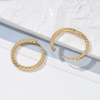 Ion Plating(IP) 304 Stainless Steel Grooved Hoop Earrings EJEW-M218-01C-G-1