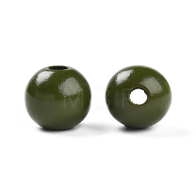 Painted Natural Wood Beads WOOD-A018-16mm-06-1