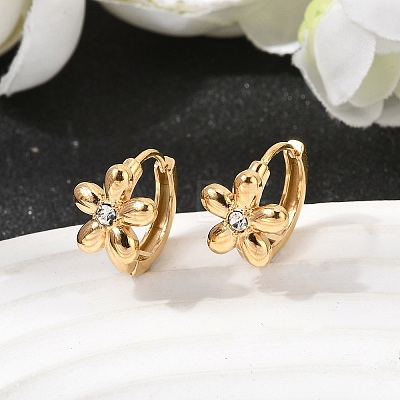 Valentine's Day 304 Stainless Steel Rhinestone Hoop Earrings EJEW-P344-04G-1