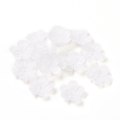 5-Petal Transparent Acrylic Bead Caps OACR-A017-13-1