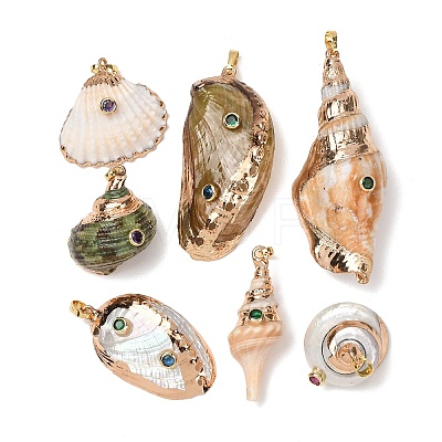 Natural Conch Shell Pendants SH-CBAB405-01KCG-1