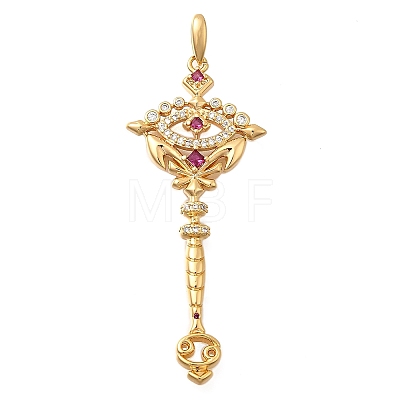 Brass Micro Pave Cubic Zirconia Big Pendants KK-B147-04G-02-1