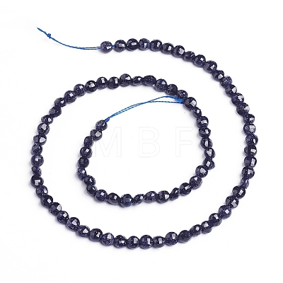 Synthetic Blue Goldstone Beads Strands G-E560-C02-4mm-1