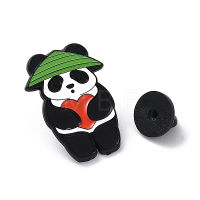 Panda with Heart Enamel Pin JEWB-A019-01D-1