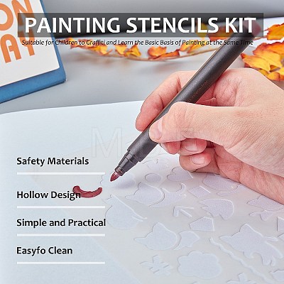 Plastic Drawing Painting Stencils Templates DIY-NB0003-91-1