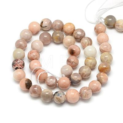 Natural Sun Stone Beads Strands G-S150-23-6mm-1