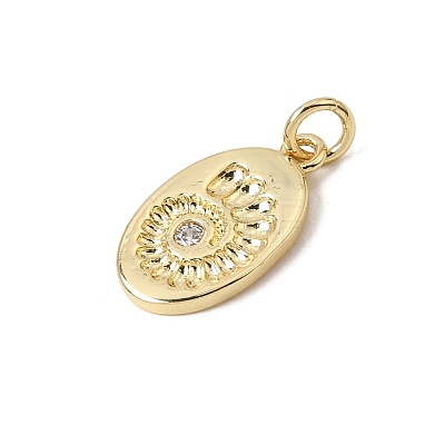 Brass Micro Pave Clear Cubic Zirconia Pendants CU-CBA7D12-13G-1