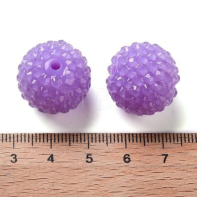 Chunky Resin Rhinestone Bubblegum Ball Beads RESI-S259-A07-1