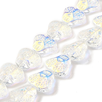 Transparent Electroplate Glass Beads Strands EGLA-F158-AB01-1