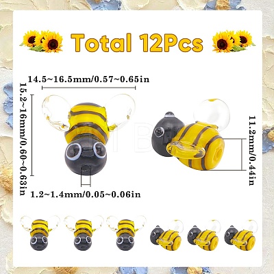 12Pcs Handmade Lampwork Beads LAMP-SC0001-34-1