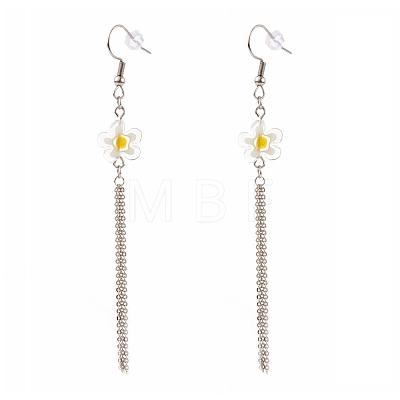 Millefiori Glass Flower Dangle Earrings Set EJEW-JE04468-1