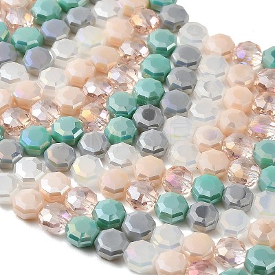 Electroplated Glass Beads Strands EGLA-A048-01A-05-1