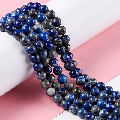 Natural Lapis Lazuli Round Beads Strands X-G-I181-09-6mm-1