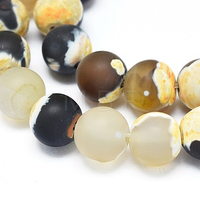 Natural Agate Bead Strands G-E393-8mm-08H-1