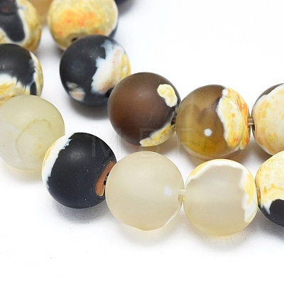 Natural Fire Crackle Agate Bead Strands G-E393-8mm-08H-1