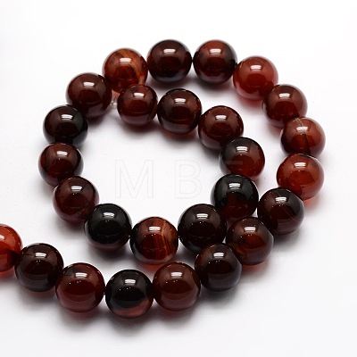 Dyed Natural Agate Round Beads Strands X-G-E321B-12mm-02-1