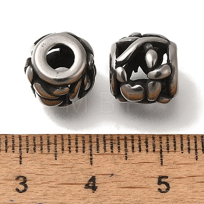 304 Stainless Steel European Beads STAS-D191-05H-AS-1