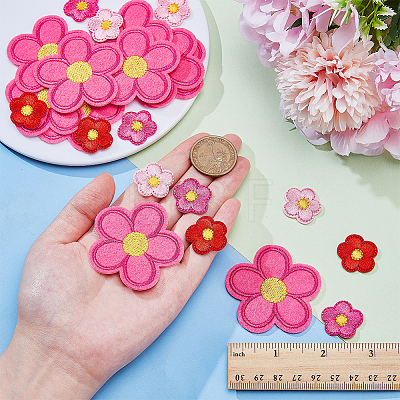 100Pcs 4 Colors Polyester Embroider Thread Iron on/Sew On Patches PATC-AR0001-19-1