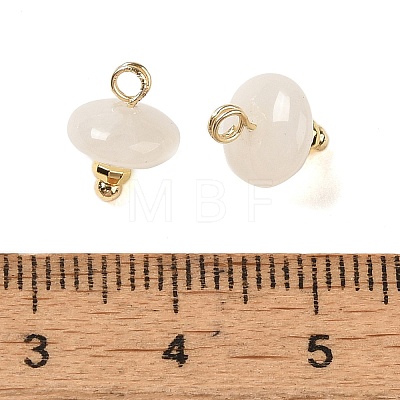 Natural Quartz Crystal Rock Crystal Rondelle Charms with Rack Plating Brass Loops G-G110-05B-06-1