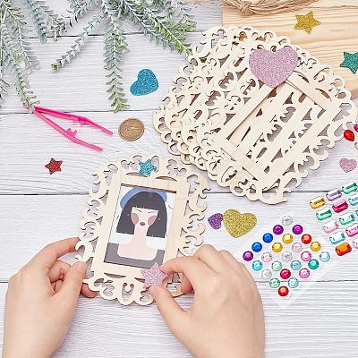 Fingerinspire Undyed Wooden Photo Frame DIY-FG0002-86-1