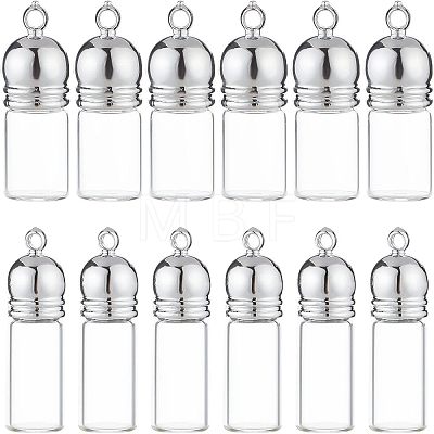  12Pcs 2 Style Glass Bottle Pendants FIND-NB0002-66-1