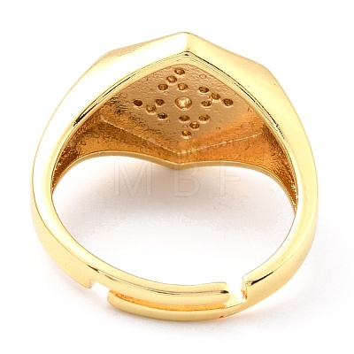 Adjustable Real 18K Gold Plated Brass Enamel Finger Ringss RJEW-L071-28G-1
