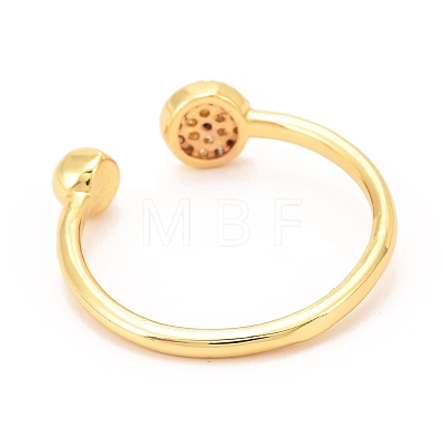 Brass Micro Pave Cubic Zirconia Cuff Ring RJEW-F118-19-1