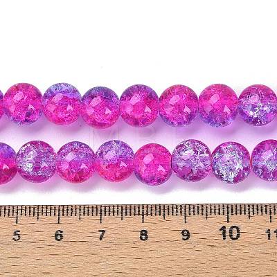 Spray Painted Crackle Glass Beads Strands CCG-Q002-10mm-09-1