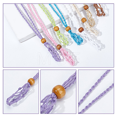   9Pcs 9 Colors Braided Cotton Thread Cords Macrame Pouch Necklace Making FIND-PH0010-47B-1