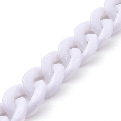 Handmade Opaque Acrylic Curb Chains AJEW-JB00662-09-1