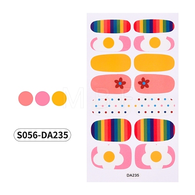Colorful Flower Tartan Full Cover Glitter Nail Wraps Nail Polish Stickers MRMJ-S056-DA235-1