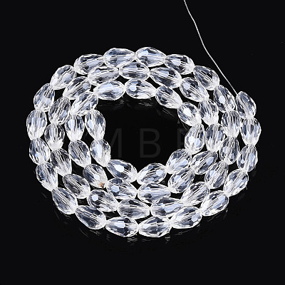 Transparent Teardrop Glass Beads Strands GLAA-T025-79C-01-1