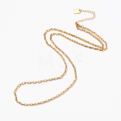 Brass Box Chain Necklaces NJEW-H206-01B-G-1