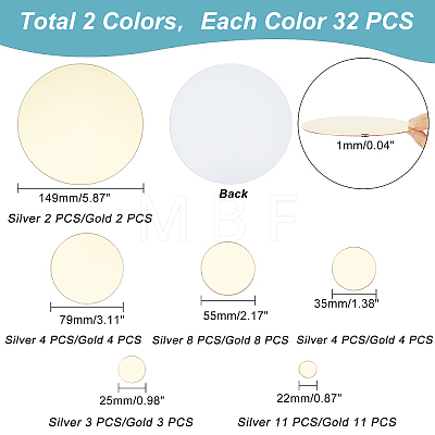   2 Sets 2 Colors Acrylic Self Adhesive Mirror Wall Stickers DIY-PH0009-49-1